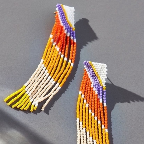 Anthropologie Casa Clara Fringe Drop Earrings - Picture 2 of 4